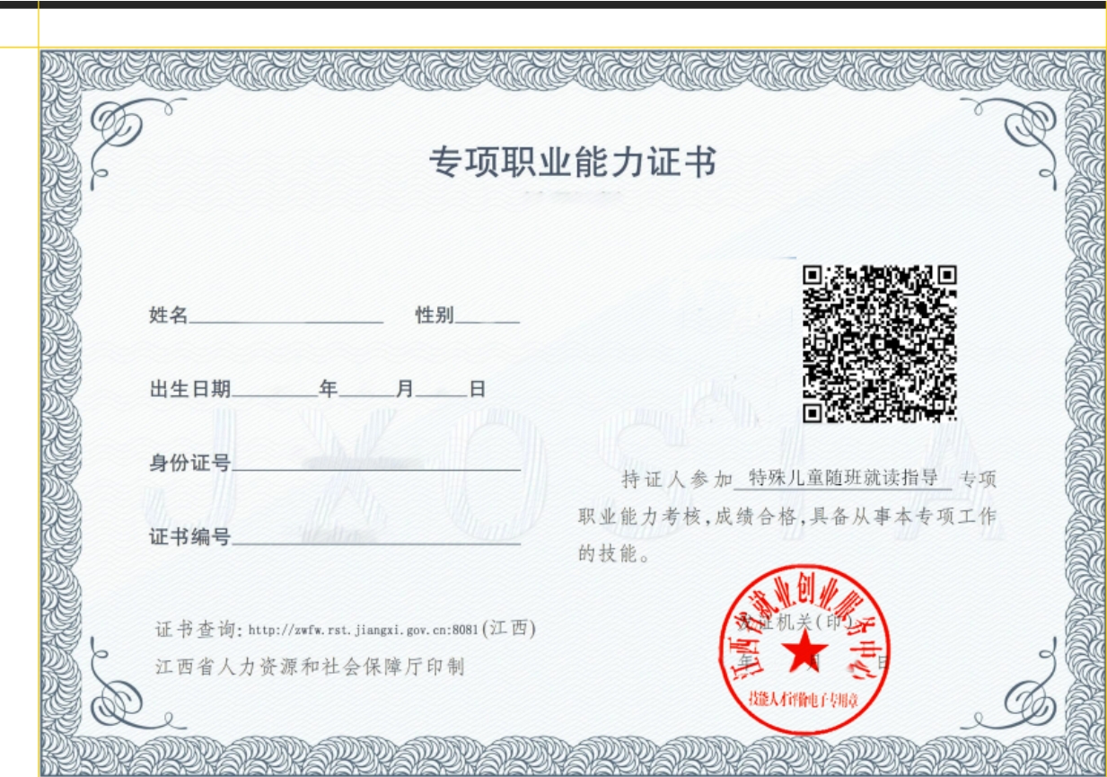 特殊儿童随班就读指导证书